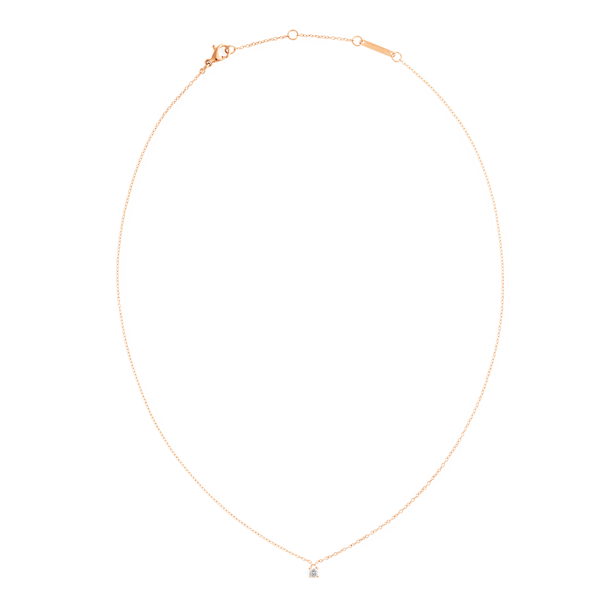 Mirelle Solitaire Necklace Rose Gold