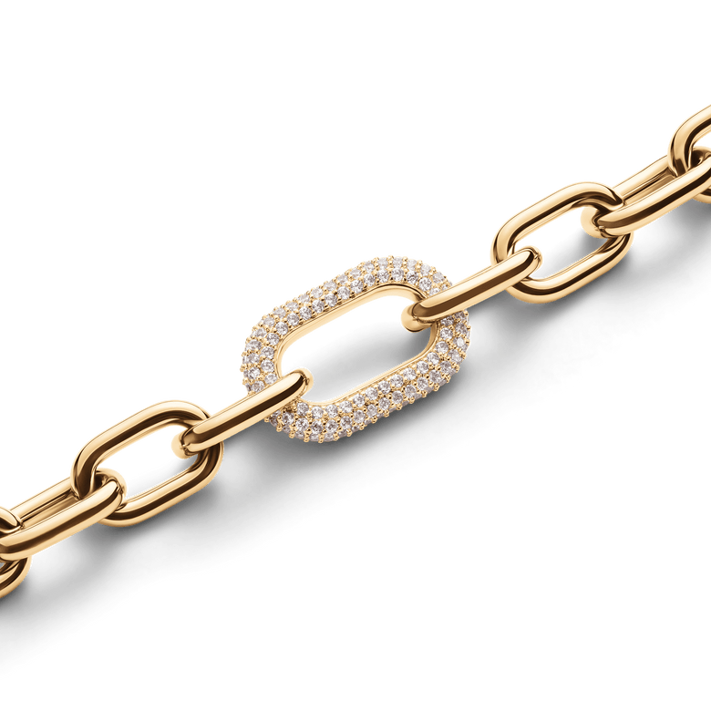 Crystal Link Bracelet Gold