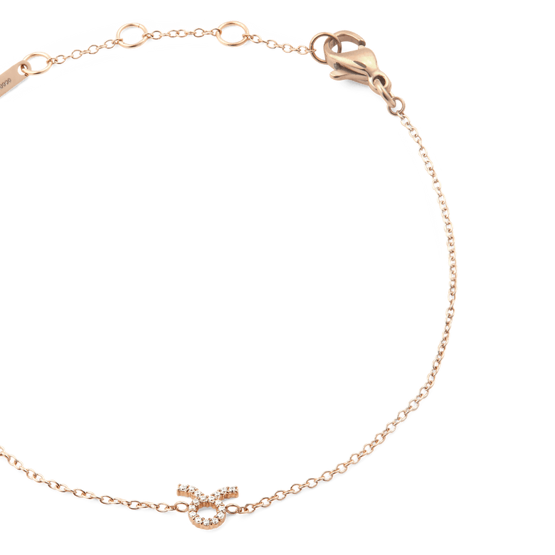 Crystal Zodiac Chain Bracelet Rose Gold