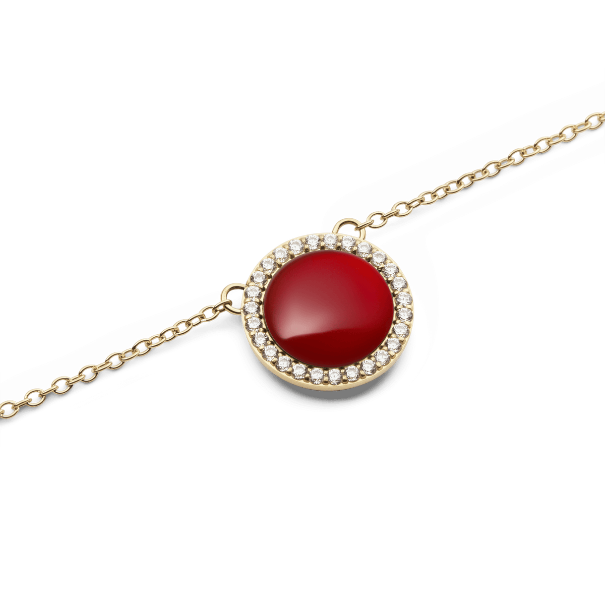 Audrey Necklace Red Agathe Gold