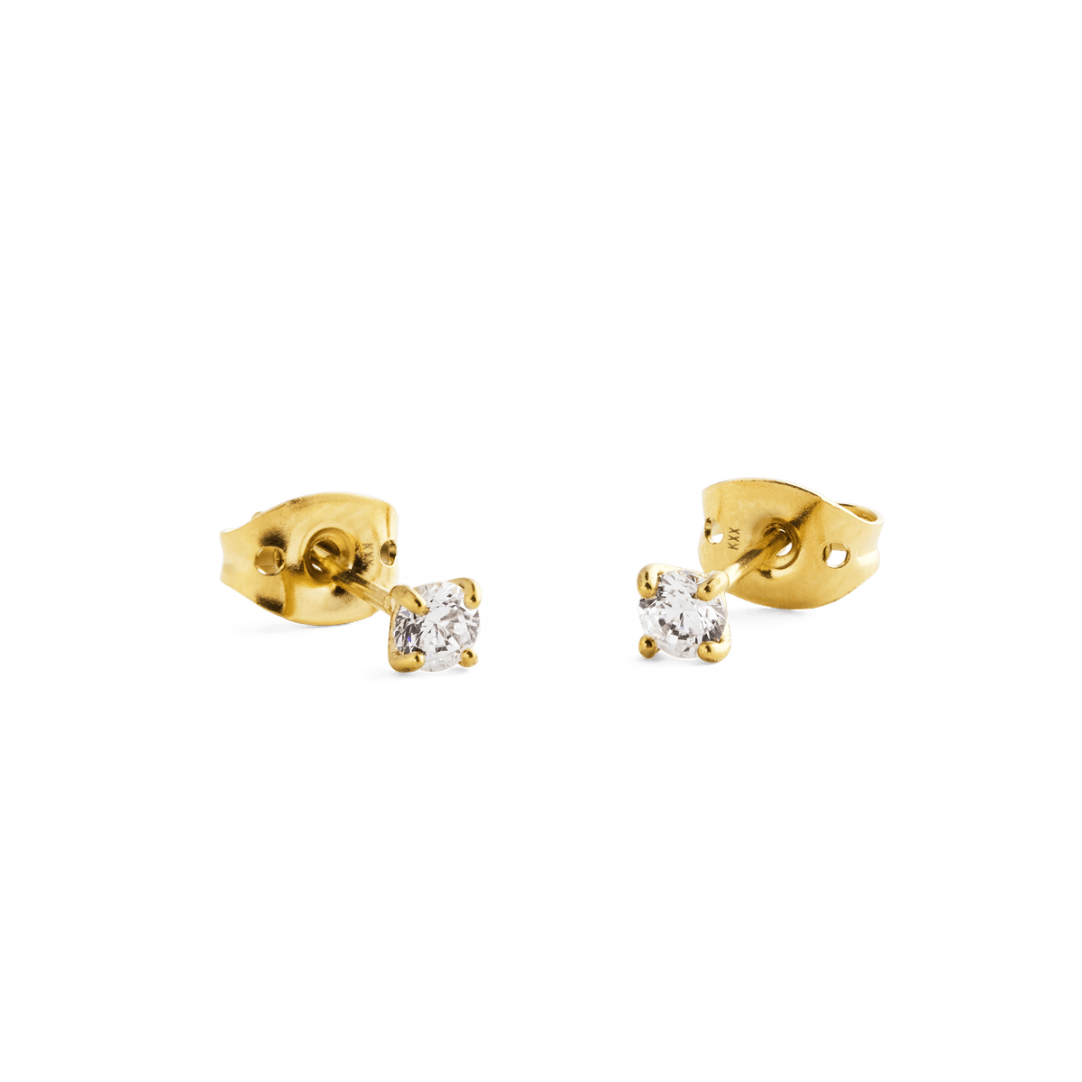 Mirelle Solitaire Stud Earrings Gold