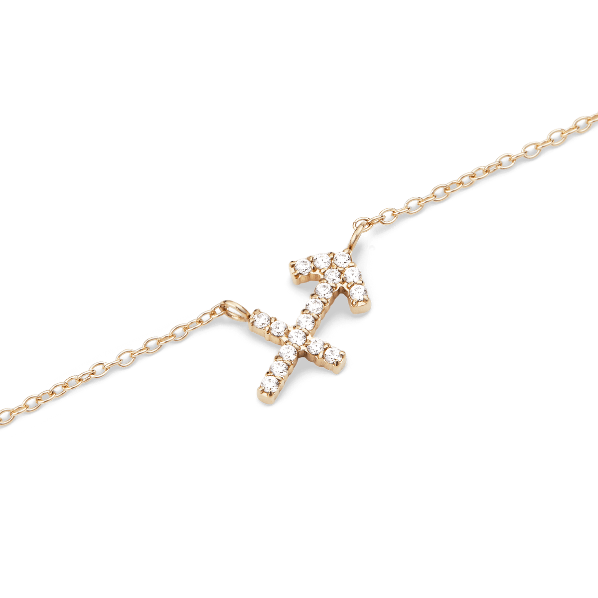 Crystal Zodiac Chain Necklace Gold