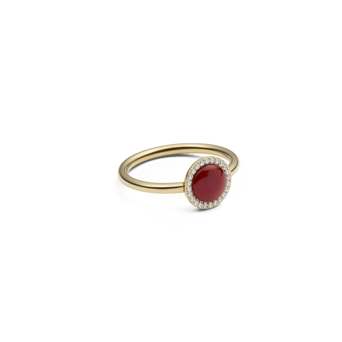 Audrey Ring Red Agathe Gold