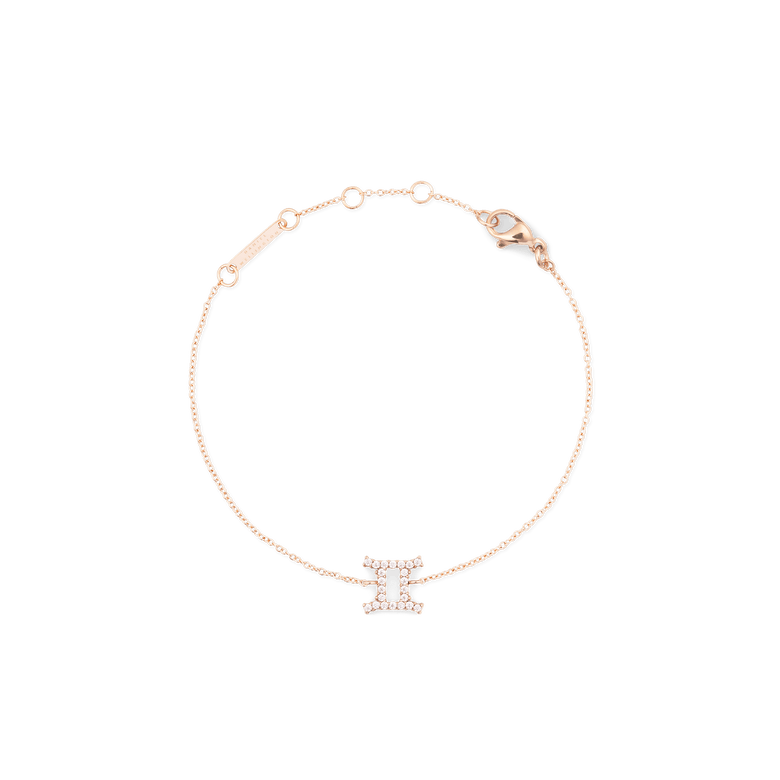 Crystal Zodiac Chain Bracelet Rose Gold