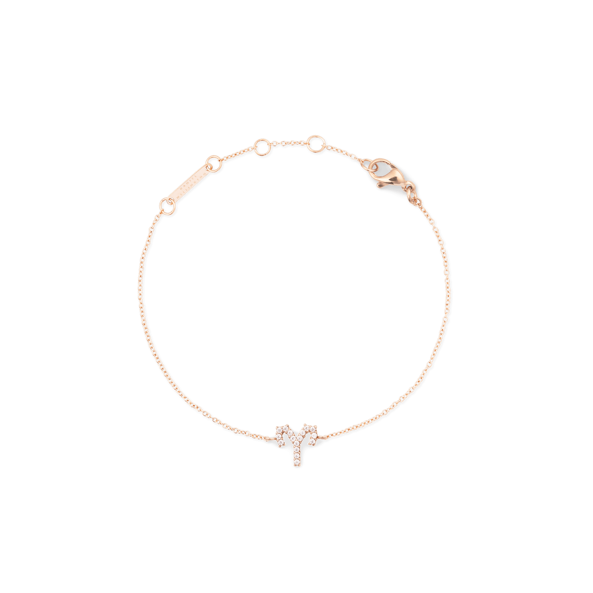 Crystal Zodiac Chain Bracelet Rose Gold