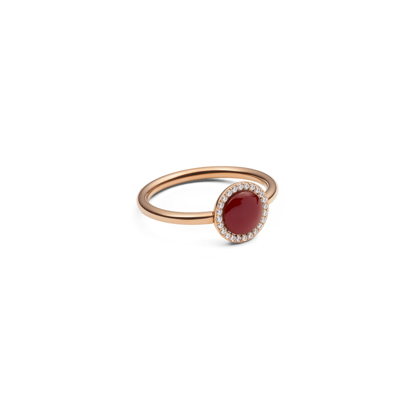 Audrey Ring Red Agathe Rose Gold
