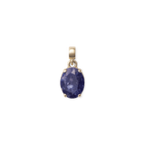 Blue Spot Oval Gold Charm
