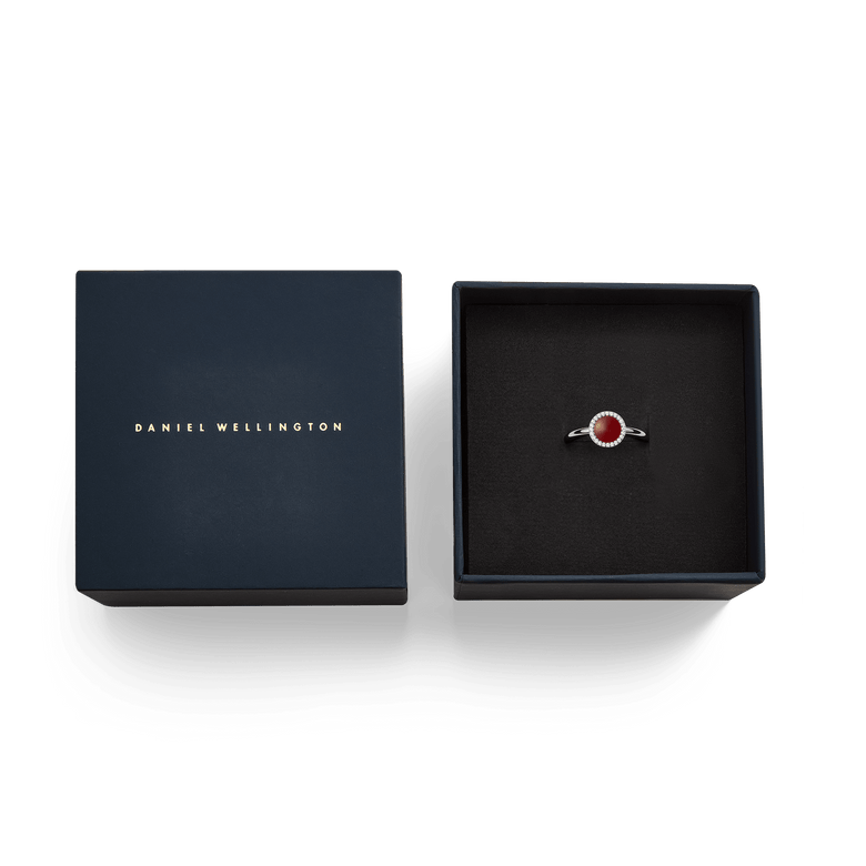 Audrey Ring  Red Agathe Silver