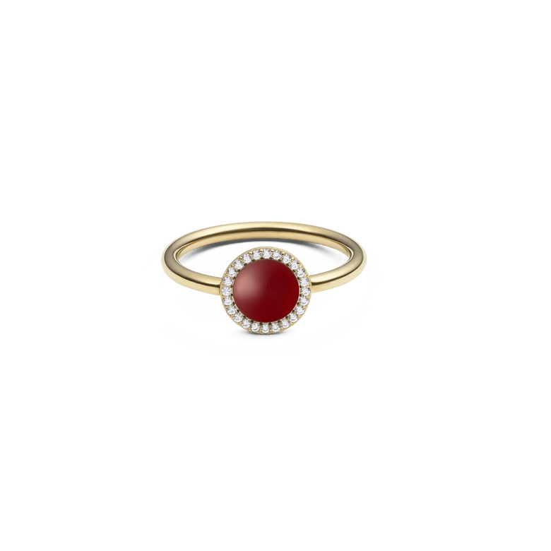 Audrey Ring  Red Agathe Gold