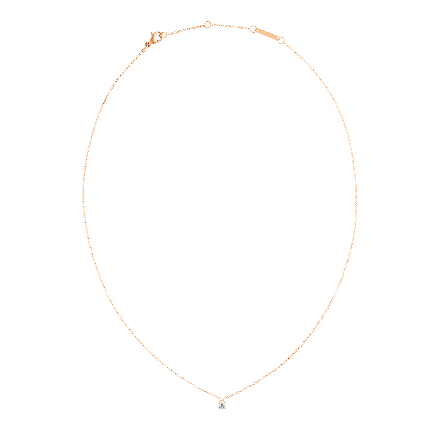 Mirelle Solitaire Necklace Rose Gold