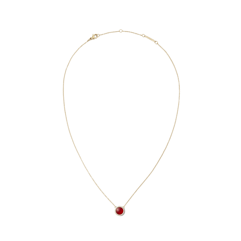 Audrey Necklace  Red Agathe Gold
