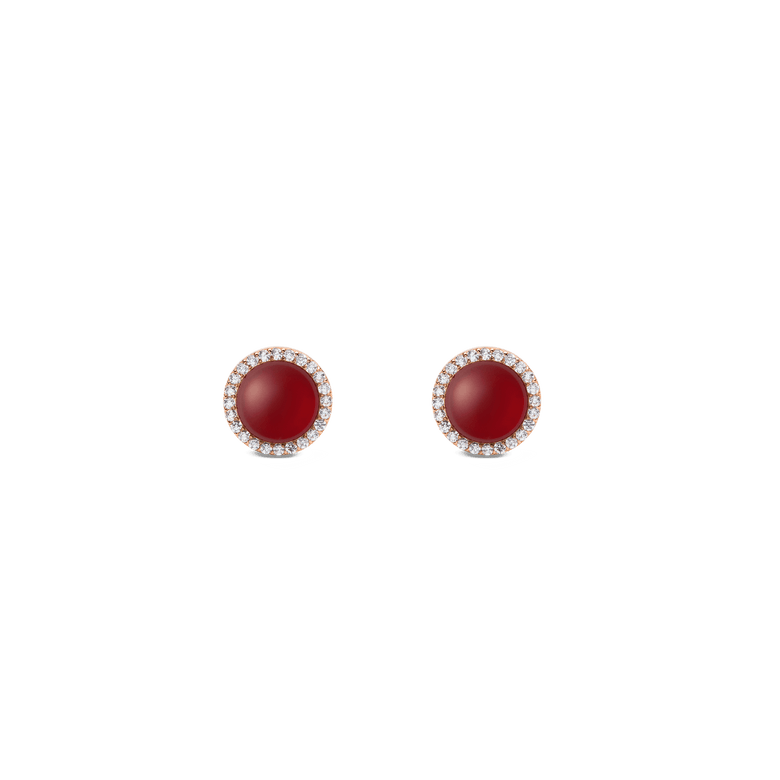 Audrey Earrings Red Agathe Rose Gold