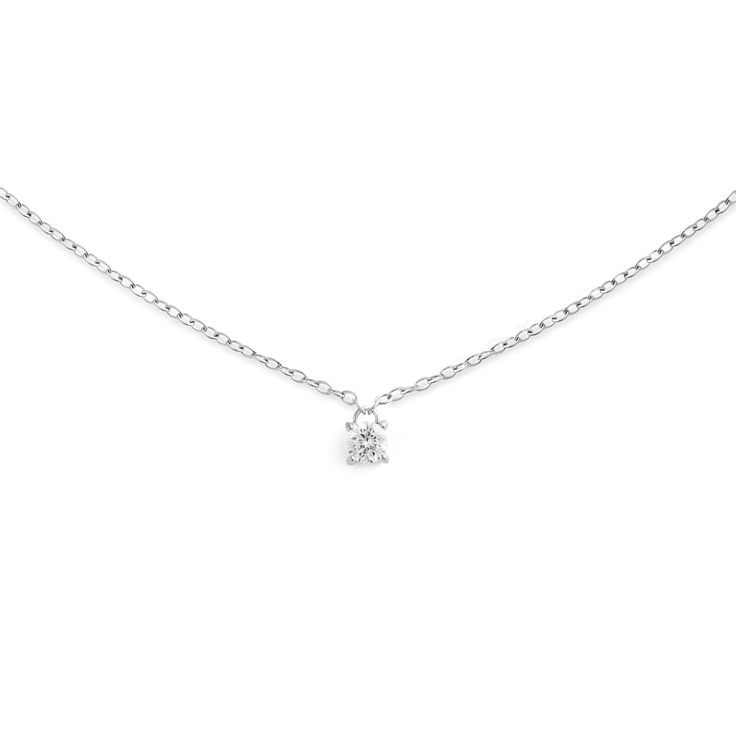 Mirelle Solitaire Necklace Silver