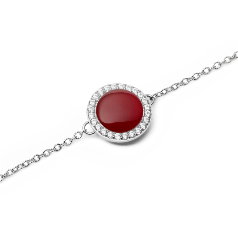 Audrey Bracelet  Red Agathe Silver