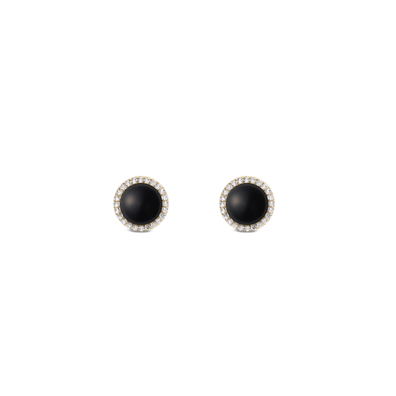 Audrey Earrings Black Agathe Gold