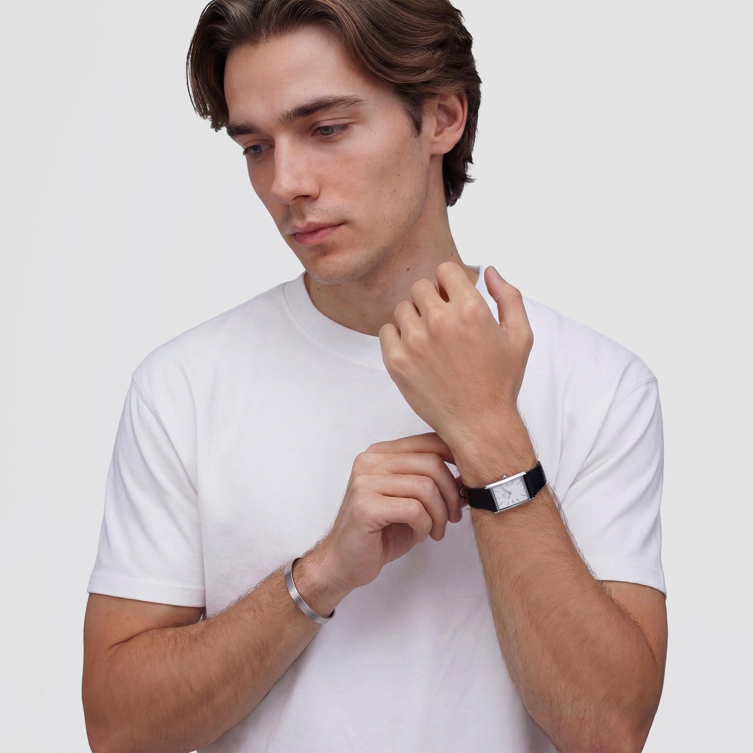 Line Cuff Brushed Silver