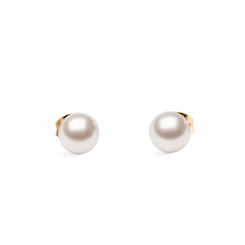 Pearl Stud Earrings Rose Gold