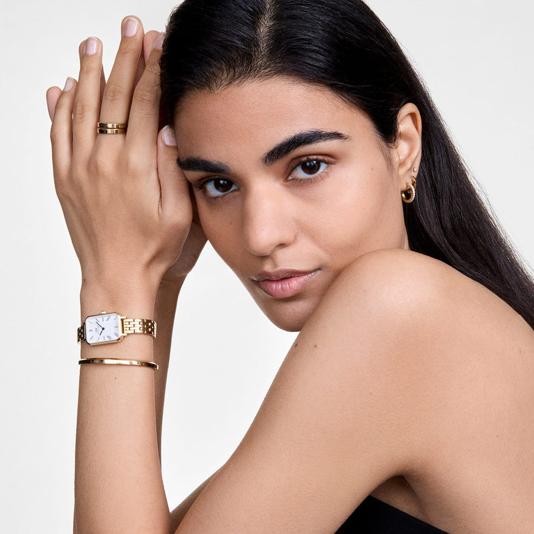 Quadro Roman Numerals 5-Link Gold