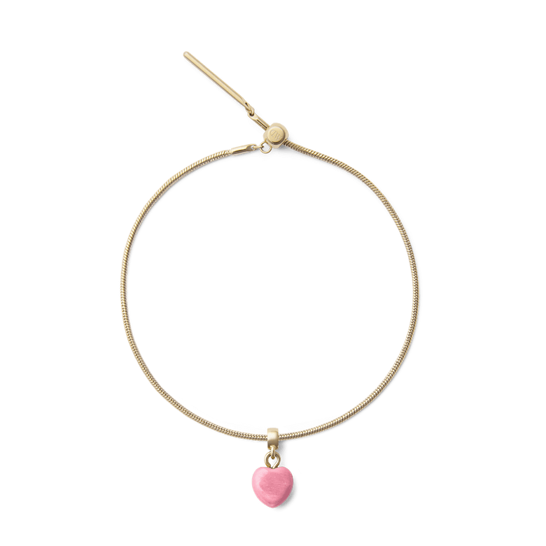 Rhondonite Heart Gold Charm