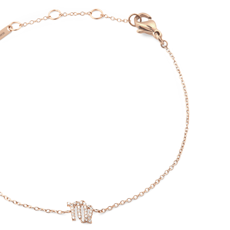 Crystal Zodiac Chain Bracelet Rose Gold