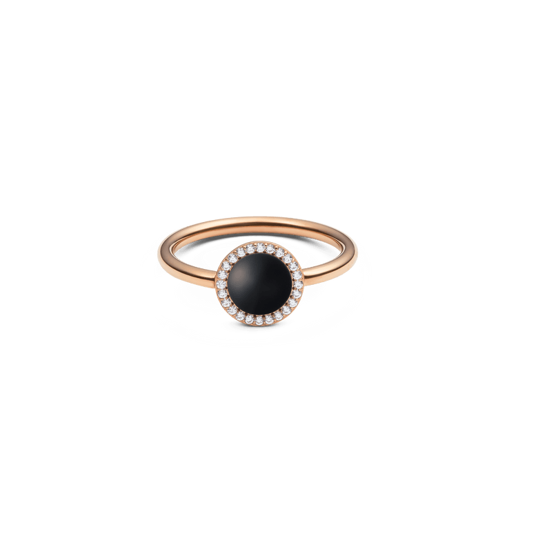 Audrey Ring Black Agathe Rose Gold