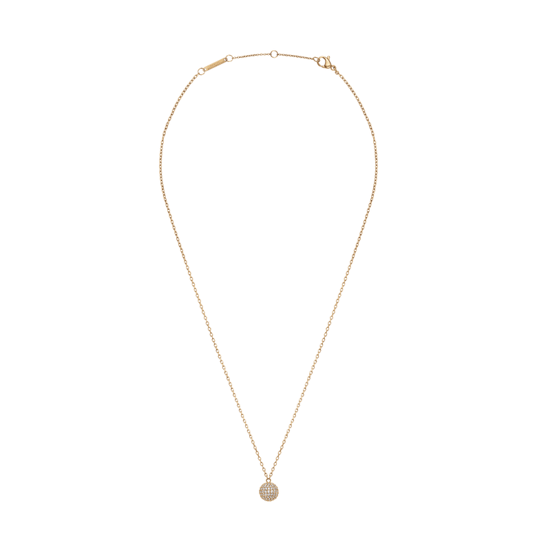 Pavé Crystal Pendant Necklace Gold