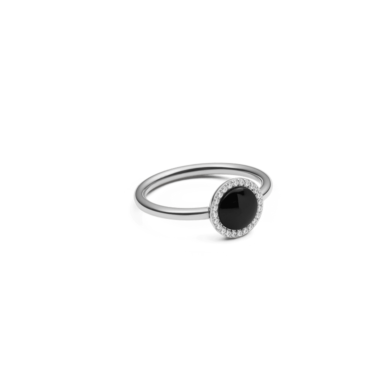 Audrey Ring Black Agathe Silver