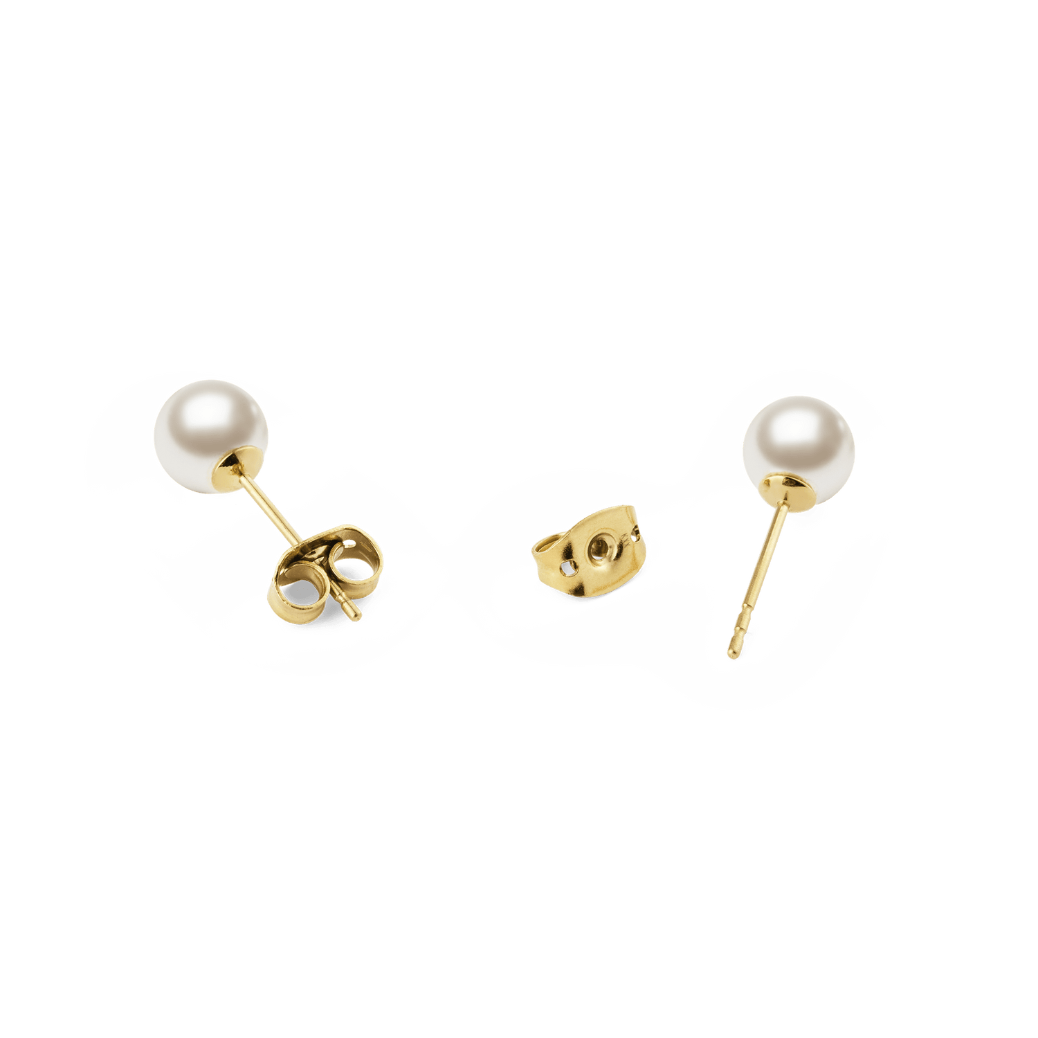 Pearl Stud Earrings Gold