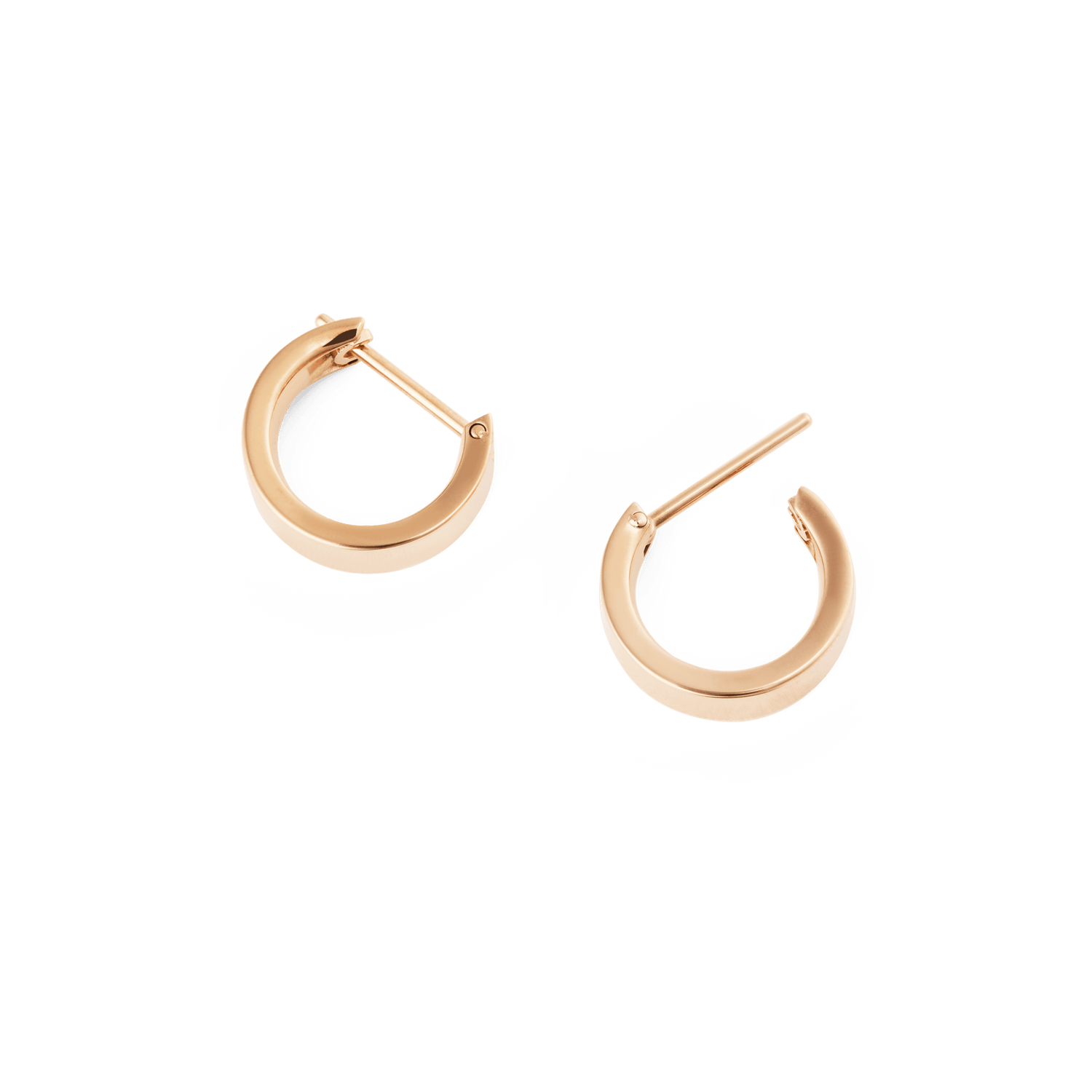 Line Earrings Polished Rose Gold 3.5mm