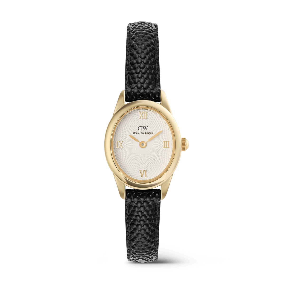 Ophelia Mini Black Lizard White Guilloché Gold